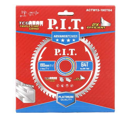 Диск пильный по алюминию P.I.T. ACTW13-190T64