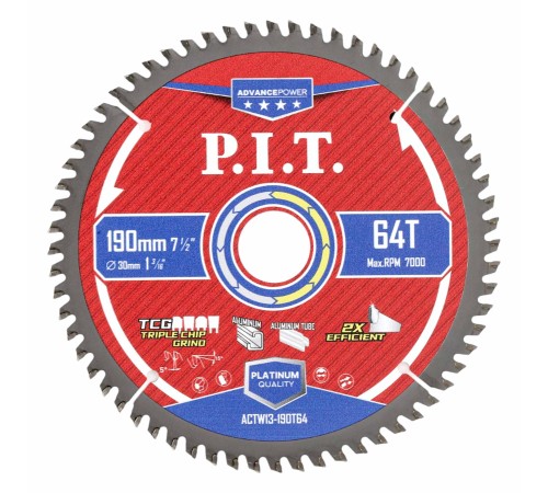 Диск пильный по алюминию P.I.T. ACTW13-190T64