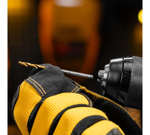 Набор сверл по металлу, 1-10 мм, Р6М5К8-TiN, Golden Tip, 19 шт Denzel