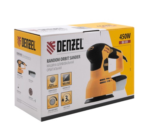 Машина шлифовальная эксцентриковая OS-125, 450 Вт, 6000-12000 об/мин Denzel Машина шлифовальная эксцентриковая OS-125, 450 Вт, 6000-12000 об/мин Denzel