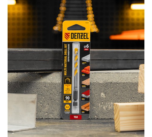 Сверло универсальное, Multi cut, 6 мм Denzel