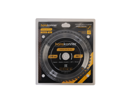 Пильный диск по дереву ArmorPiercing 216x32/30мм, 48 зубьев, Hanskonner Пильный диск по дереву ArmorPiercing 216x32/30мм, 48 зубьев, Hanskonner