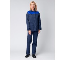 Костюм женский Передовик NEW (тк.Смесовая,210) брюки, т.синий/васильковый