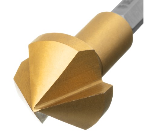 Зенковка конусная под М10, HSS, по металлу, цилиндрический хвостовик// Denzel