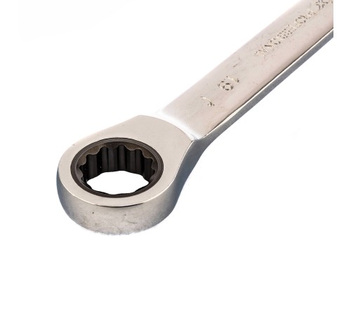 Ключ накидной трещоточный, 17 х 19 мм, CrV, зеркальный хром Matrix