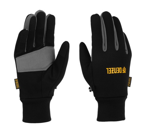 Перчатки универсальные, двойные, работа с сенсорным экраном, вязаная манжета, размер 10 Denzel