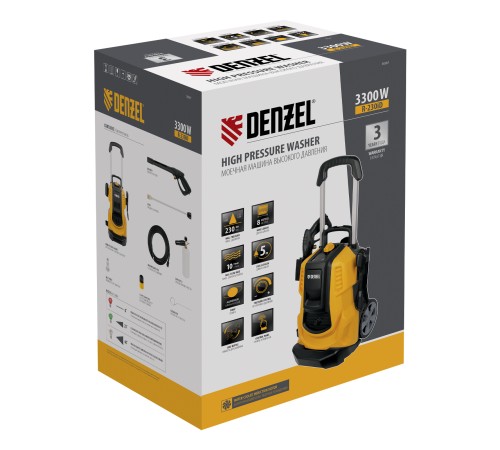 Моечная машина высокого давления R-230iD, 3300 Вт, 230 бар, 600 л/ч, асинх. двиг., бараб.// Denzel