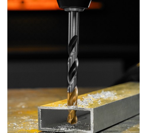 Сверло спиральное по металлу 11 x 142мм, Р6М5, Golden Tip, многогранная заточка Denzel