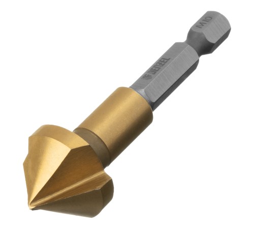Зенковка конусная под М10, HSS, по металлу, цилиндрический хвостовик// Denzel