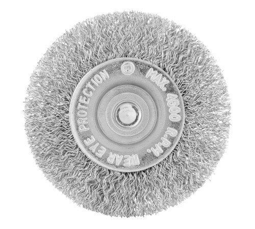 Щетка для дрели, 60 мм, плоская со шпилькой, витая проволока Сибртех