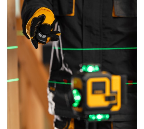 Лазерный уровень мультипризменный DLV 360-4T, 30 м, зеленый луч, Li-Ion 2,4 Aч, штатив Denzel