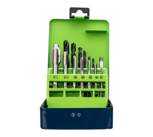 Набор сверл 2.5-10.2, метчиков М3-М12, 15 предметов Сибртех