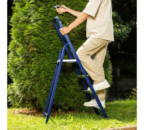 Стремянка, 4 ступени, стальной профиль, алюминиевые ступени Сибртех