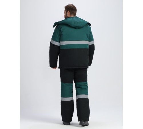 Костюм зимний Профи-Норд UZ (тк.Смесовая,240) п/к, черный/т.зеленый