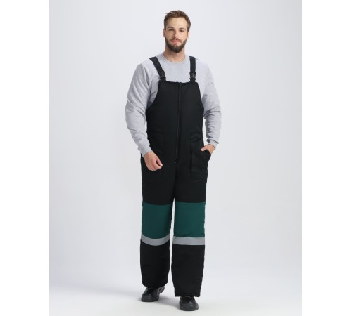 Костюм зимний Профи-Норд UZ (тк.Смесовая,240) п/к, черный/т.зеленый