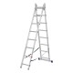 Лестница, 2 х 8 ступеней, алюминиевая, двухсекционная, Сибртех