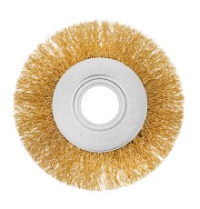 Щетка для УШМ, 100 мм, посадка 22.2 мм, плоская, латунированная витая проволока Matrix