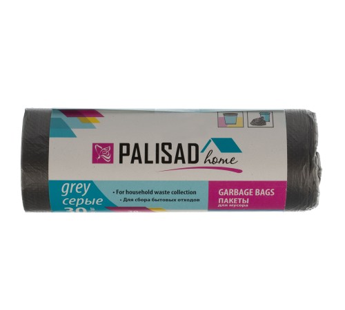 Пакеты для мусора 20 л x 30 шт. серые, Home Palisad