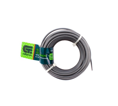 Леска для триммера звезда, армированная алюминием, 2.4 мм х 15 м, Сибртех