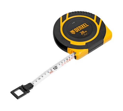 Рулетка геодезическая 20 м х 15 мм, закрытый корпус, фиберглассовая лента Denzel