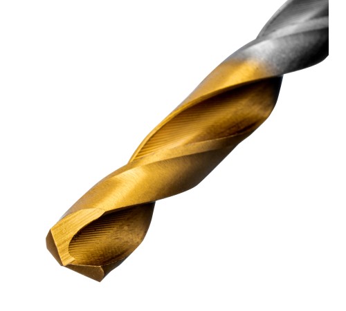 Набор сверл по металлу, 1,5-6,5мм, Р6М5-TiN, Golden Tip, 13 шт Denzel