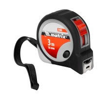 Рулетка Continuous fixation,3 м х 16 мм,двухкомпонентный корпус,плавная фиксация Matrix