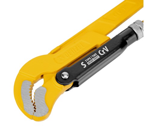 Ключ трубный рычажный №1, 1", цельнокованый, CrV, тип "S" Denzel