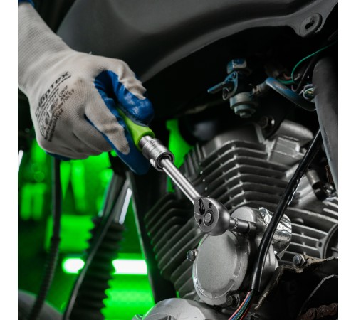 Ключ-трещотка телескопический 1/4", 170-230 мм, 72 зуба, с быстрым сбросом Сибртех