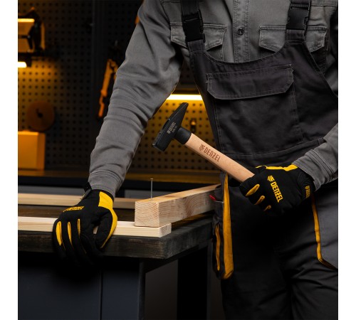 Молоток слесарный, 400 г, кованый квадратный боек, буковая рукоятка Denzel