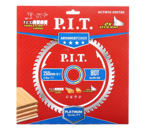 Диск пильный по дереву P.I.T. ACTW12-250T80