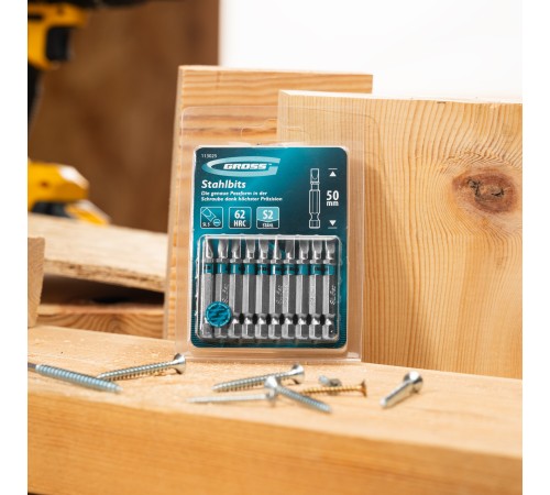 Бита SL5,0х50мм, сталь S2, шестигр., 10шт. Gross