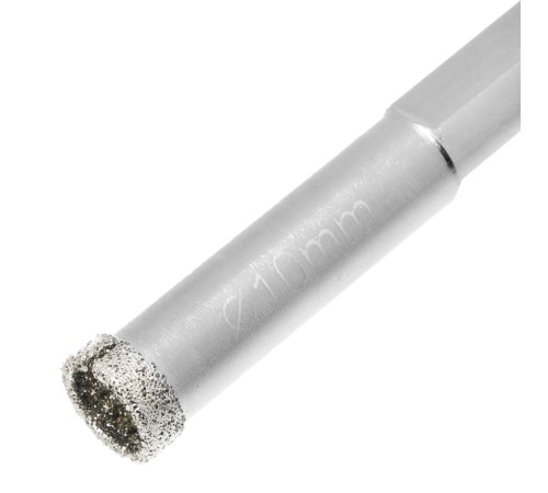 Сверло алмазное по керамограниту, 10 х 67 мм, трехгранный хвостовик, 2 шт Matrix