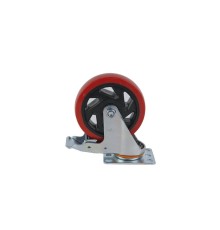 Колесо поворотное усиленное полиуретан SCBM 55 125 мм с тормозом