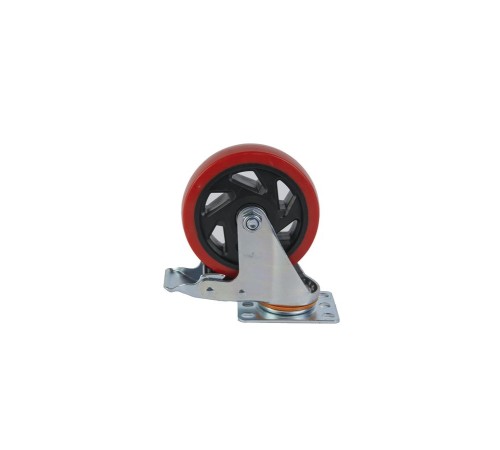 Колесо поворотное усиленное полиуретан SCBM 55 125 мм с тормозом