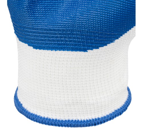 Перчатки полиэфирные с синим нитрильным покрытием, размер 9, 13 класс вязки// Сибртех