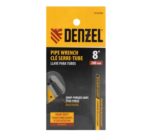 Ключ трубный American type, задняя гребенка, 8" Denzel