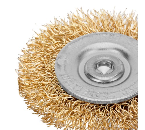 Щетка для дрели, 50 мм, плоская со шпилькой, латунированная витая проволока Matrix