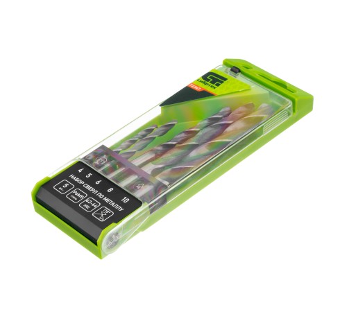 Набор сверл по металлу, 4-10 мм, 5 шт, Р6М5, пластиковый кейс, Сибртех Набор сверл по металлу, 4-10 мм, 5 шт, Р6М5, пластиковый кейс, Сибртех