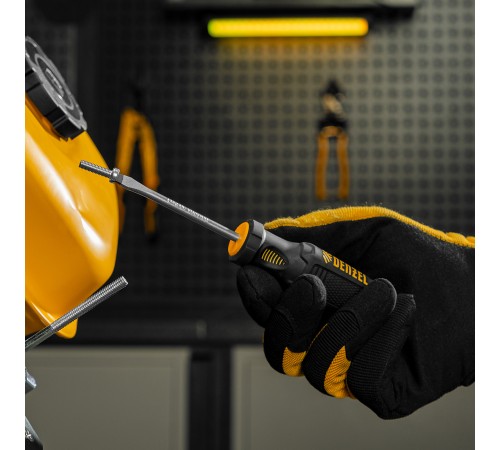 Отвертка SL5x75 мм, CrV, трехкомпонентная рукоятка Denzel