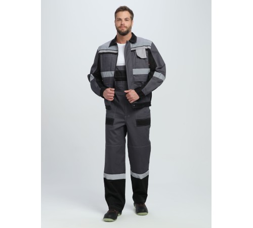 Костюм Виват-2 Премиум CH МВО (тк.Смесовая,240) п/к, т.серый/черный/св.серый