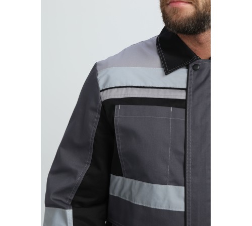 Костюм Виват-2 Премиум CH МВО (тк.Смесовая,240) п/к, т.серый/черный/св.серый