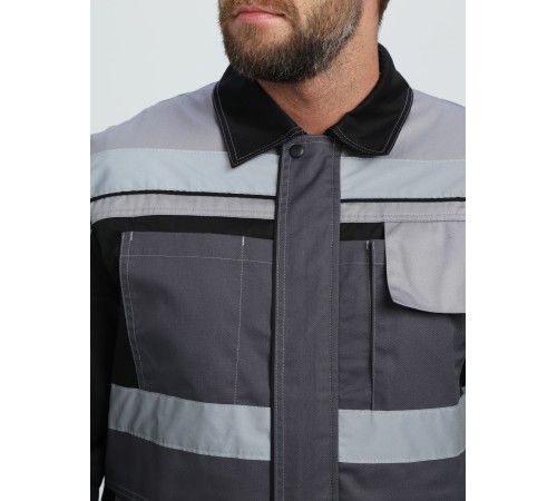 Костюм Виват-2 Премиум CH МВО (тк.Смесовая,240) п/к, т.серый/черный/св.серый