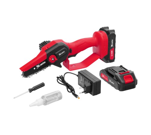 Цепная мини-пила аккумуляторная, MCS-100, шина 100 мм, Li-Ion, 20 В MTX