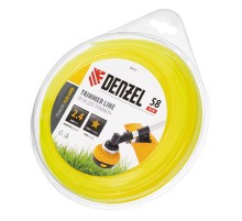 Леска для триммера, звезда 2.4 мм х 58 м, блистер Flex cord Denzel