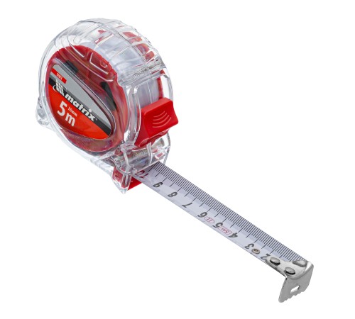 Рулетка Crystal,5 м х 25 мм,корпус из поликарбоната Matrix