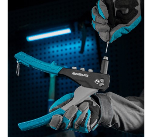 Заклепочник ручной, 260 мм, заклепки 2,4-3,2-4,0-4,8 мм Gross