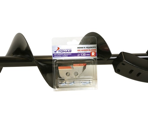 Шнек для льда, диаметр 130 мм, длина 800, под вал 20мм, съемные ножи, СОЮЗ