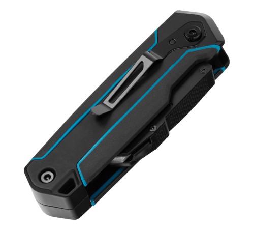 Нож-скребок складной, 19мм, сменное лезвие, SK2, 5 запас. лезвий, алюмин. корпус, клипса GROSS