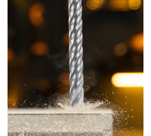 Бур по бетону, цельная крестовая пластина, 14x215 мм, SDS PLUS Denzel