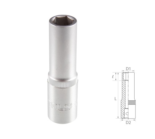 Головка торцевая глубокая шестигранная 1/2", 13 мм TOLSEN TT16563 Головка торцевая глубокая шестигранная 1/2", 13 мм TOLSEN TT16563